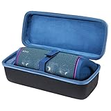 co2CREA Duro Viajar Caja Estuche Funda para Sony SRS-XB33 Altavoz Bluetooth Potente（Funda Solo） (Caja Negra + Interior Azul)
