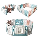 CCLIFE Parque infantil bebe plegable Plástico para Bebés para Niños Corralito Bebe centro de actividades de seguridad centro de actividades de seguridad, Color:14unidades Multicolores Conejito