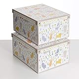 SET DE DOS Cajas de almacenamiento en cartón, tamaño grande, 2 unidades, modelo GATITOS
