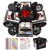 WisFox Explosion Box, Creativo DIY Hecho a Mano Sorpresa Explosión Caja de Regalo Amor Memoria, Álbum de Fotos de Scrapbooking Caja de Regalo para Cumpleaños Día de San Valentín Aniversario Navidad