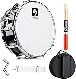 Vangoa Tambor de Caja 14 Pulgadas Cavidad de Madera Acústico Tambor Militar Snare Drum con Kits para Profesional Principiantes Estudiantes