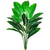 AIVORIUY Planta de Decoración Artificial de Palma Árbol Realista Palmera Tropical Plantas Artificiales Bananera Hojas de Ave del Paraíso, Arbusto Selva Verde para Macetas Exterior Interior Hogar