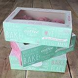 FunCakes Caja para Cupcakes (24 x 16 x 8 cm, Incluye Bandeja, 3 Unidades), Turquesa