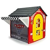 INJUSA - Casa de Juguete Garaje Cars Recomendada a Niños +3 Años con Persiana de Tela Enrollable 2 Puertas de Acceso y 1 Ventana