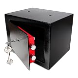 Schramm Caja Fuerte Caja Fuerte con Cerradura Mini Caja Fuerte Mini Caja Fuerte de Pared Caja Fuerte para Muebles Caja Fuerte de Pared con Llave Negro