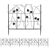 LUVODI Vallas para Jardín Metalicas, 5 Uds Vallas para Jardin Metalicas Rigidas 68,6x68,6cm Vallas Decorativas Alta Enrejados para Jardin Delimitadores de Bordes para Jardin Terraza Huerto Exterior