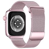 ToouYoor Correa Compatible con Apple Watch 38mm 40mm 41mm 42mm 44mm 45mm, Pulsera de Malla Metálica de Acero Inoxidable para iWatch Series SE 7 6 5 4 3 2 1,Oro rosa,38/40/41mm