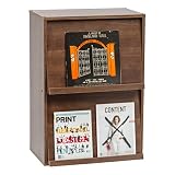 Marca Amazon - Movian CHR-2 Módulo Mueble Armario 2 nicho con puerta abatible en madera MDF, madera de ingeniería, marrón (roble marrón)