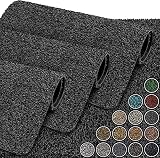 GadHome Felpudo Absorbente, Antracite 40 cm x 60 cm | Alfombrilla Antideslizante para Interior y Exterior | Alfombra de Puerta de Algodón Suave, Lavable y de Secado Rápido