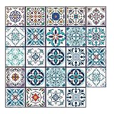 Pegatinas de Azulejos 24 Piezas Azulejos Adhesivos Pegatinas para Azulejos de Pared 15 x15 cm Mosaico de Azulejos Adhesivo de pared Losetas Vinilo para Paredes - para Vinilos Cocina Azulejos