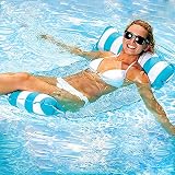 GUBOOM Hamaca Flotante, Hamaca de Agua 4 en 1 Tumbona Flotante Hamaca Flotante Colchoneta Piscina Tumbona Colchoneta Piscina Adultos Cama Flotante de Agua (Azul)