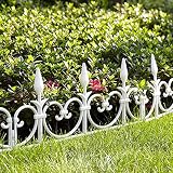 Lote de 8 Bordillos de jardín de plástico flexible - Longitud lineal de 4,08 m - Bordillos para valla, macizo, césped, suelo, jardineras - 50 CM x 30 cm - Blanco