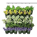 JonesHouseDeco 36 Bolsillos para Jardín Vertical con Sistema de Goteo Automático, Maceta para Colgar en la Pared, Material de PVC Ecológico, para Pared de Estar, Patio, Jardín, Decoración de Balcón