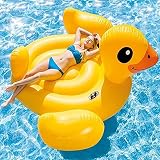 YCRCTC 2-3 Persona Inflable Gigante Amarillo Pato Piscina flotadores de la diversión del Verano Agua Isla Flotante de Piscina al Aire colchón de la Cama (Color : Adult(221x109cm))