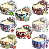 VIPNAJI Velas Perfumadas Juego de 8 piezas Vela Aromática Regalo de Velas de Aromaterapia Cera de Soja Natural,Juegos de Velas para Cumpleaños, Aniversario, Día de la Madre, Navidad, Regalos Mujer