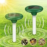 Repelente de Animales Solar, Ahuyentador de Topos Solar, Repelente Solar, IP65 Repelente Ultrasónico para Animales, Repelente Solar Ultrasónico para Jardin, Anti Ratóns, Anti Animales, Serpientes