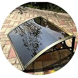 Marquesina para Puerta de Entrada,Marquesina para Puertas y Ventanas Exterior,Tejadillo de Protección Tintado,Toldo para Puerta de Entrada para Patio Curvada,con Soporte (60x60cm/24'x24')