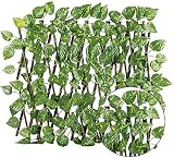Malla De Ocultacion Jardin Ocultacion Jardin Valla de Enrejado retráctil de seto de Madera Rollo de cribado Paneles de seto de Hoja de imitación de Hoja perenne Que expande la Cerca Artificial HSWYJ