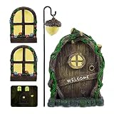 Adornos de decoración de jardín de hadas, resina que brilla en la oscuridad, en miniatura, para puerta, ventana, para jardín, patio, casa de muñecas o decoración del hogar