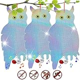 Búho Espantapajaros Balcon,Búho Espanta Palomas,Búho Espantapajaros Pequeños,Espantapajaros para Huerto,Reflectantes Repelentes de Pájaros,Control de Aves Anti Aves Búho