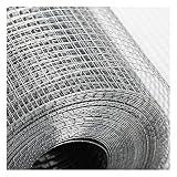 Malla De Alambre De Pollo, Rollo Malla Metalica Malla De Alambre Soldada Rejilla Protectora para Camas Elevadas Galvanizado Y Soldado por Puntos Valla De Pajarera De Conejos 1,2 M De Ancho