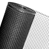 Tela de malla 1,2 m² de 1,2 m de ancho, en plástico negro, para vallas de obras, jardín, celosías, jaulas, gallineros y más