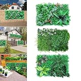 15.8 23.6 Pulgadas Flor Artificial Hedge-Green/Sésamo Rojo/Salvia Amarilla, Panel De Cobertura De Planta Artificial, Valla De Privacidad Decorativa Pantalla Verde Planta Árbol Pared