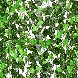 YQing Plantas Hiedra Artificial Decoración Interior y Exterior 91ft-12 Piezas Guirnalda Hiedra Artificial De Hogar Boda Jardín Valla Escalera Ventana para Decoración