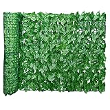 Sundos Red artificial para valla de balcón con hoja de hiedra, valla de ratán para jardín, valla de mimbre, barandilla, simulación de patio, valla de jardín a prueba de rayos UV (0,5 x 3 m)