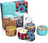 CREASHINE Velas Perfumadas Juego de 4*5.6 oz Vela Aromática Regalo de Velas de Aromaterapia Cera de Soja 100% Natural Velas Decorativas Regalos Originales Vela de Viaje para Yoga Baño Dormitorio