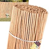 Suinga VALLA de MIMBRE NATURAL PELADO 2x5 m, ocultación 85%, útil para sombraje o delimitación de su jardín.