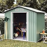 Bricoloco Caseta cobertizo de jardín Exterior Acero galvanizado 4,20 m2 | 215x195x190 (LxAxH).Puerta corredera. para Guardar máquinas, Herramientas, Muebles, Bicicletas.