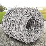 ZJF Alambre De Espino, Rollo De Alambre De Púas De 3 Acciones Y 4 Puntas, Alambre De Acero Inoxidable Chapado En Caliente De 1,8 Mm Valla De Alambre De Púas para Patio Y Jardín (Size : 20m)