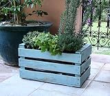 Botanyland Caja de Fruta Antigua, Jardinera de Madera 50x30x27 cm VINTAGEBOX, Pintada Verde Mint