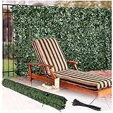 Seto Artificial Hiedra Artificial Ocultacion Jardin Pantalla Protección fuerte contra la luz Privacidad instantánea flexible que cubre la pared del jardín Vallas decorativas Valla de privacidad Pan