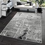 T&T Design Alfombra De Salón Moderna Suelo Piedra Aspecto Mármol En Gris Al Mejor Precio, Größe:240x340 cm