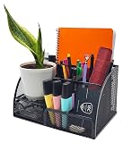 Edihome, Organizador Escritorio, Lapiceros para Escritorio, Material Oficina, Organizadores de Escritorio, Accesorio Escritorio (Negro)