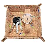 boshiho Corcho Jewelry CatchAll Clave Caja Monedero EDC Valet Bandeja Cambio Caddy mesilla Eco-Friendly de Almacenamiento de Caja de Regalo