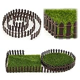 Valla en miniatura para decoración de jardín, decoración de hadas, maceta de jardín en miniatura, maceta de madera blanca (100 x 3 cm) (5 m, café)