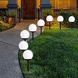 Luz de Trayectoria Solar, Paquete de Energía Solar Impermeable en Forma de Bola de 6/8 al Aire Libre Para Jardín, Patio, Calzada, Césped (6)