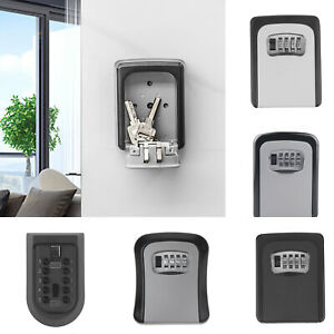 Caja de llaves Caja fuerte de seguridad de 4 dígitos for almacenamiento en exteriores Caja de llaves Soporte for puerta Cerradura de combinación