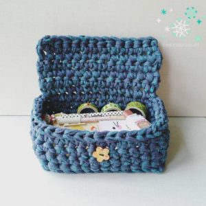 Cestas De Trapillo Rectangular Con Tapa