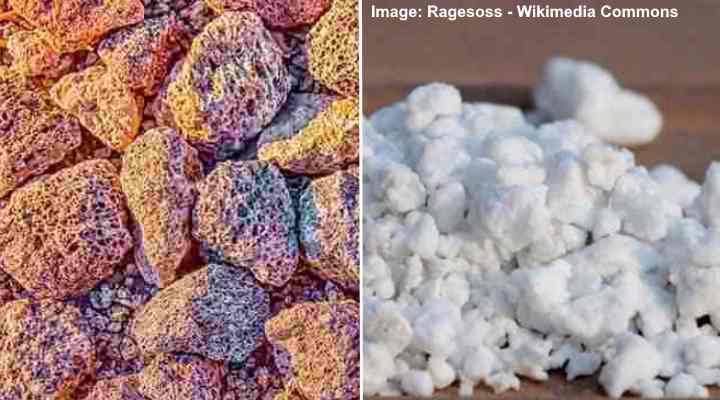 perlita y piedra pómez en suculenta mezcla para macetas